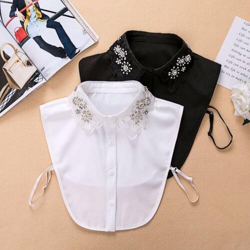 Chiffon Lapel False Fake Collar for Women Detachable Collars Half Shirt Blouse Tops Removable Faux Col Female Nep Kraagie