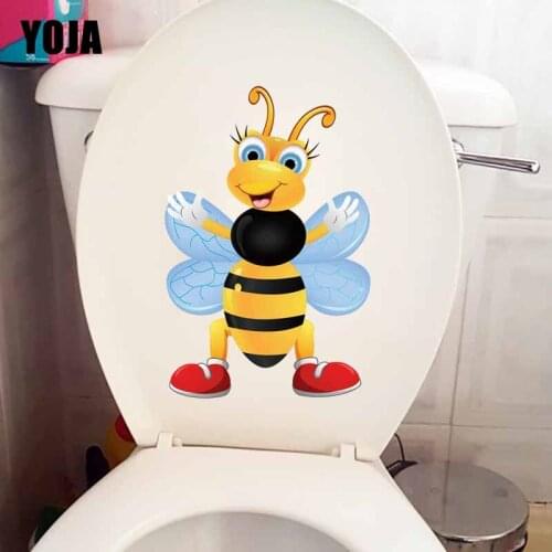 YOJA 14.5X22CM Intereting Wall Sticker Toilet Decal Bedroom Home Decor Funny Command Bees T5-0999