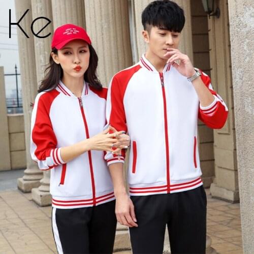 KE fall autumn sportswear suit men women running long sleeve two-piece class suit tracksuit men sports set women sport swaeter