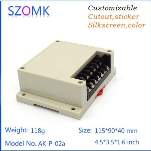 Szomk din enclosure plastic box with terminal block (1 pcs) 115*90*40mm electronical junction box electronics plastic housing