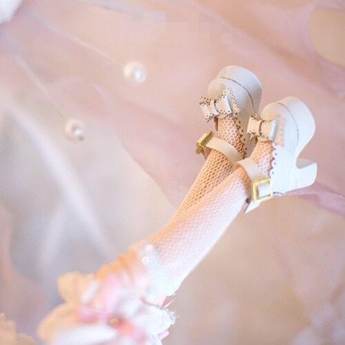 OB11 doll shoe size and Blythes doll fashion new lace pattern butterfly Festival heels black powder white and other colors