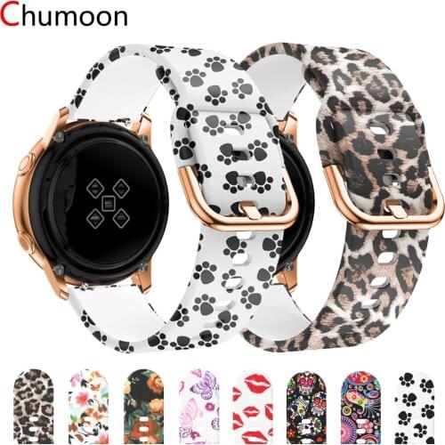 20mm watch strap for samsung galaxy active 2 3 40mm 44mm 41mm 42mm Printing Silicone Bracelet correa amazfit gts 2 mini Bip