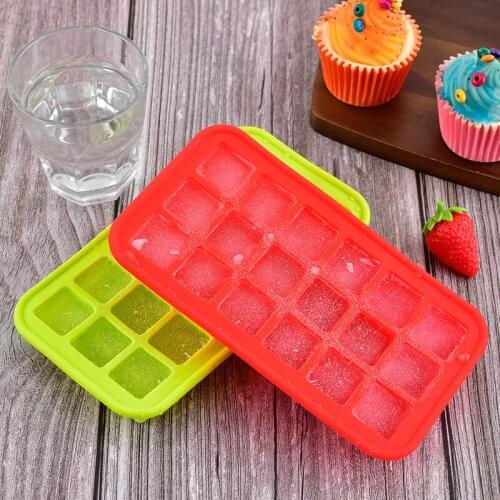 18 Square SilicaGel Ice Cube Box DIY Creative Ice Silicone Mold Household Kitchen AccessoriesTools Wholesale Drop Shipping