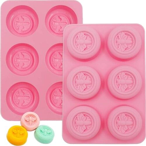 Bee Silicone Molds Round Honeybee Mould for Homemade Soaps Lotion Bar Jello Bath Bomb Beeswax Resin Chocolate and Dessert