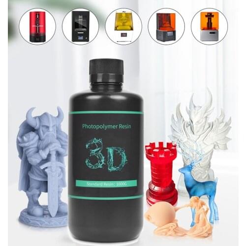 3D Printer Resin Low Odor and Safety Rapid Print LCD UV-Curing Resin 405nm Standard Photopolymer Resin for LCD 3D Printing 1000g
