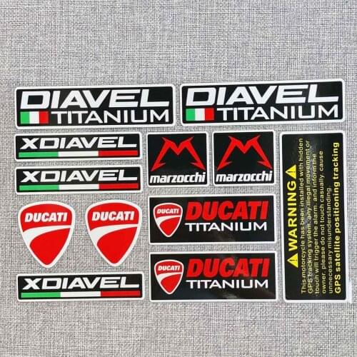 Reflective Helmet Motorcross Motorbike Decals Italian Flag Stickers For Ducati Logo 18CM x 27CM/Whole SET