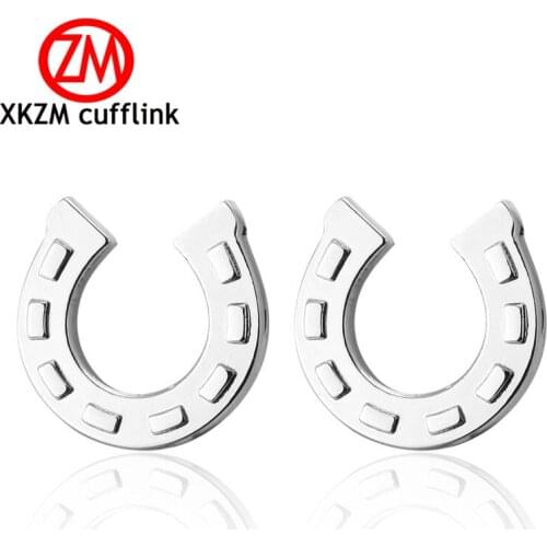 High Quality French animal Style Silvery horseshoe Cufflinks For Mens Shirt Brand suit Cuff Buttons Top sale Cuff Links Jewelry