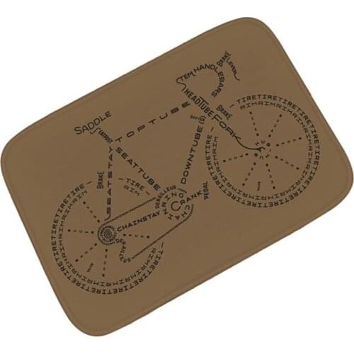 Funny Vintage Bicycle Diagram Parts of Bike Welcome Door Mat Non-slip Rubber Doormat Rug Carpet Home Decor Old Bike 45x75 50x80