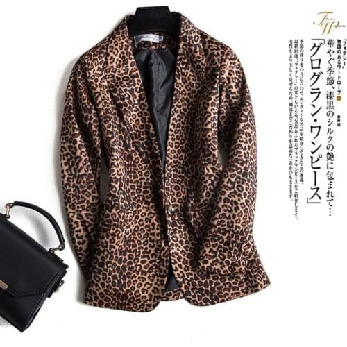 Women blazers and jackets short long-sleeved slim leopard suit spring new jacket plus size blazer jacket women blazers feminino