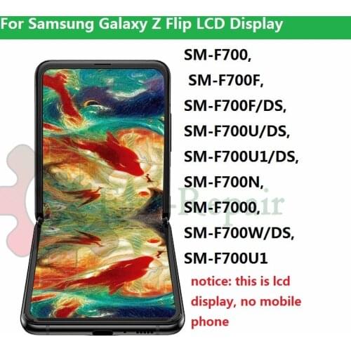 AMOLED For Samsung Galaxy Z Flip LCD Display Touch Panel Digitizer Screen For Samsung SM-F700 F700F F700F/DS LCD with frame