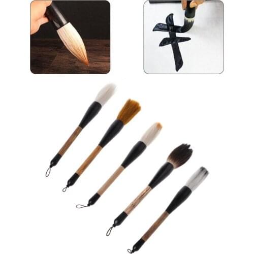 1Pc Large Chinese Calligraphy Paint Brush Goat Hair Bamboo Shaft Flexible 5 Styles