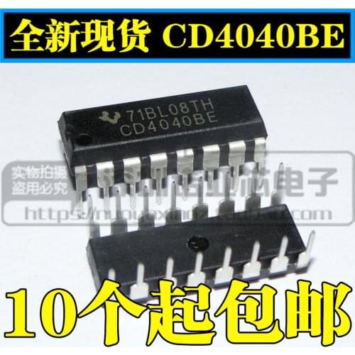 10pcs/lot New Spot CD4040 CD4040BE DIP-16 Binary Serial Count Divider