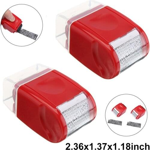 2pcs Portable Identity Theft Protection Roller Stamp Multiple Uses Privacy Messy Code Shipping Address Protection Stamping