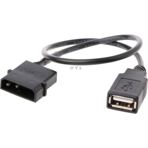 30cm PC Internal 5V 2-Pin IDE Molex To USB 2.0 Type A Female Power Adapter Cable