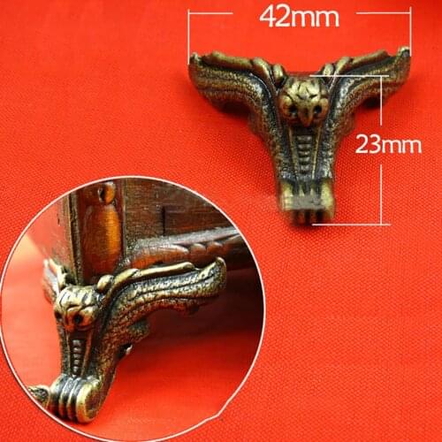 4PCS/Lot 42x23mm Owl Antique Jewelry Box Feet Leg Wood Case Corner Protector Decorative Furniture Legs for DIY Chest Gift Box