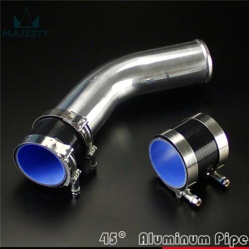 45 degree 80mm 3.15" Aluminum Turbo Intercooler Pipe Piping+silicon hose+T clamps