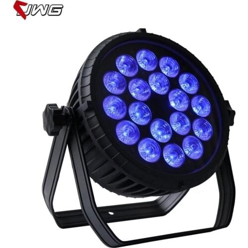 Free Shipping 2pcs/lot 18x18w RGBWA UV 6in1 Aluminiun Case Indoor Led Par Light Led Par Can DJ Disco Strobe Home