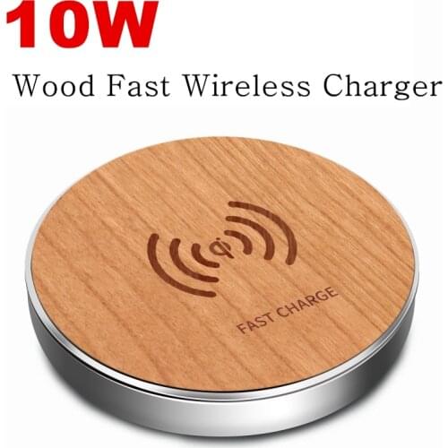 Wooden Fast Qi Wireless Charger for iPhone 11 12 Pro Max XS 10W Smart fast Charging for Samsung Huawei P30 Xiaomi Smartphone
