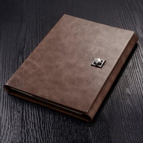 PU Leather A5 25K notebook hardcover ring binder diary journal sketchbook agenda planner Creative vintage style diary Refillalbe