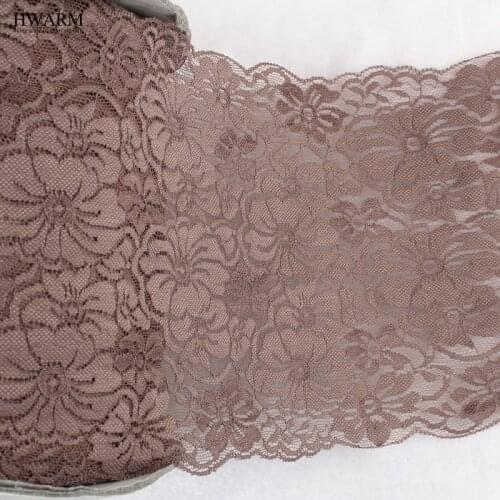 5yards Elastic Lace fabric Coffee wedding decoration 19.7cm Thick Bra Scarf Lace Garment Accessories african white lace fabric