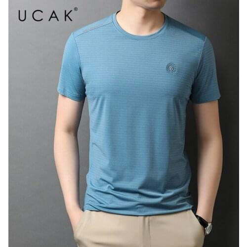 UCAK Brand Classic O-Neck Solid Color Short Sleeve T-Shirts Summer New Fashion Arrivals Streetwear Casual T Shirt Homme U5548