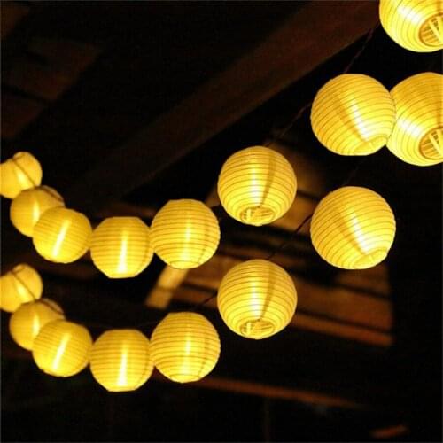 Lantern Ball Solar Fairy String Lights Outdoor Christmas Party Patio Holiday Lighting Waterproof Garden Tree Decoration Garlands