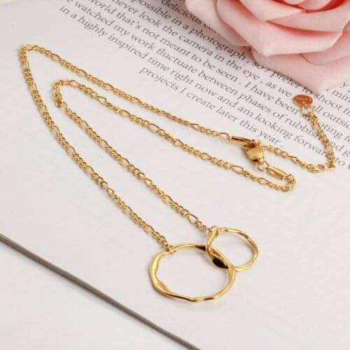 Simple Circle Bracelet Necklace Sets For Women Punk Bracelets Charm Bracelet Simple Delicate Circle Necklace Gift