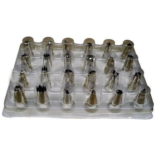 24Pcs/set Icing Piping Nozzles Pastry Tips Cake Cupcake Decorating DIY Tool Box Set