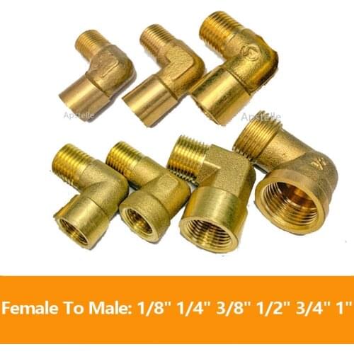 Elbow Male to Female Brass Tube Fitting Adapter 90 Degree 1/8" 1/4" 3/8" 1/2" 3/4"BSP Pipe Connector Oil Gas Fitting Coupler
