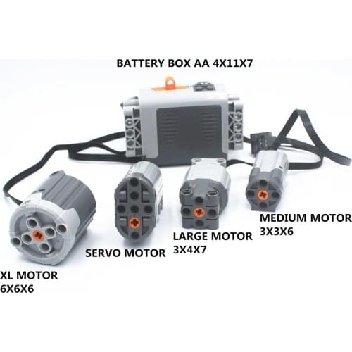 MOC Technical Parts Electric Power Functions (MEDIUM MOTOR,LARGE MOTOR, XL MOTOR,SERVO MOTOR & BATTERY BOX )Compatible With Lego