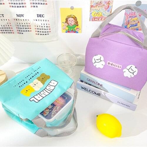 Cartoon Cooler Lunch Bag For Picnic Kids Women Travel Thermal Breakfast Organizer Insulated Waterproof Storage Bag For Lunch Box