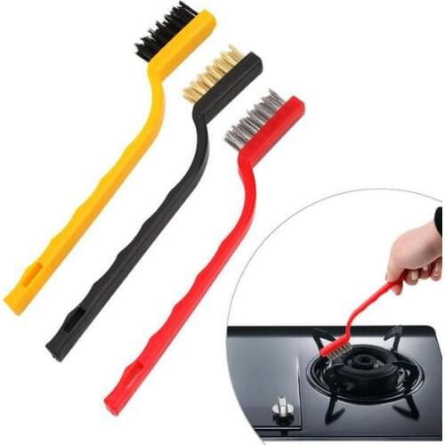 Japan Design Gas Stove Boiler Cleaning Brush Creative Home Kitchen Clean Tools Set 3pcs Include Iron +Copper +Fiber Brush
