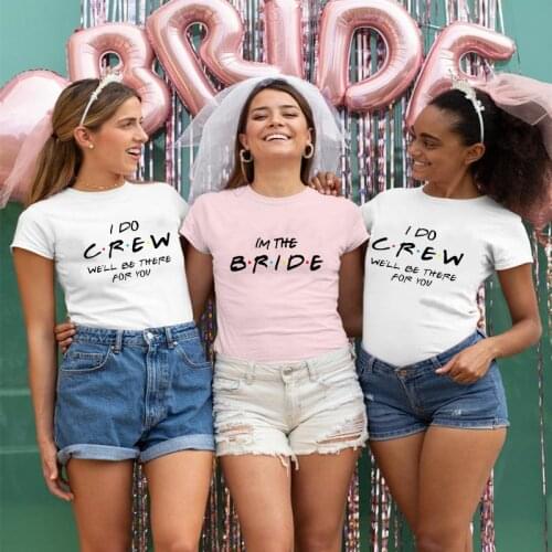 Bride Team Couple Bachelorette Bride Party T Shirts Women Summer T-Shirt Funny Short Sleeve Tops Girls Tees Camisetas Mujer