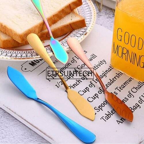 Stainless Steel Butter Knife Colorful Cheese Dessert Jam Spreaders Cream Knife Western Cutlery Breakfast Tools