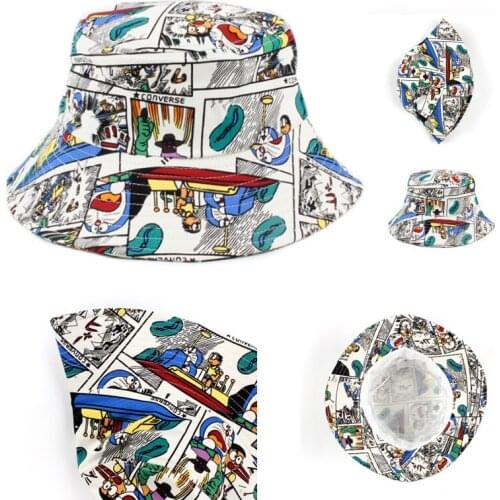 SummerBucket hat Doraemon fisherman hat basin hat wide-brimmed sun hat Japanese trendy men and women Panama