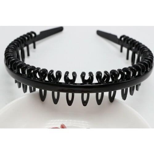 6 Blakc Plastic Comb Teeth Hair Band Headband 8mm Hair Accessories