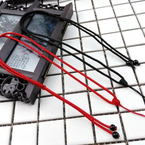 Flat Knot Pull-Ring Necklace Rope Hand-Knitted Hanging Jade Wearing Jadeite Pendant