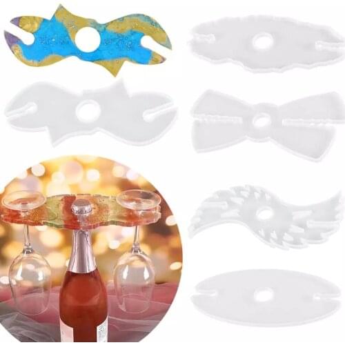 Wine Rack Silicone Resin Molds DIY Wine Glasses Cup Holder Coaster Making Home Decoration Craft Jewelry Casting