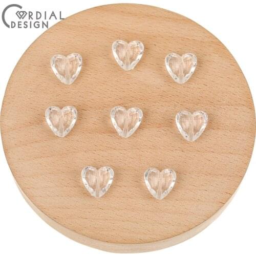 Cordial Design 12*12MM 860Pcs DIY Making/Earring Findings/Charms/Heart Shapes/Clear Acrylic Beads/Jewelry Accessories/Hand Made