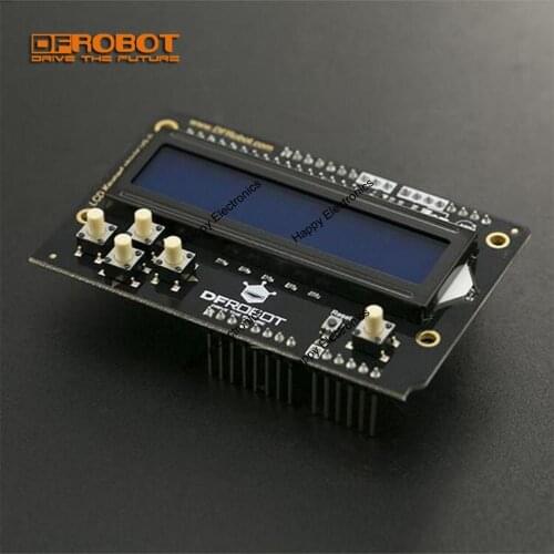 DFRobot LCD Keypad Shield V2.0, 5V include 1602/2x16 blue LCD display and 6 buttons compatible with Arduino UNO/Leonardo/Mega