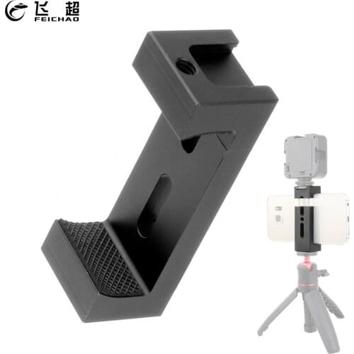 Mobile Phone Clipper 1/4 3/8 Tripod Cold Shoe Mount Adapter Adjustable 58~80mm Clamp for iPhone 12 11 X for Gopro 9 Stand Holder