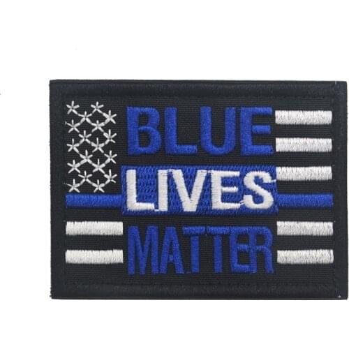 Blue Lives Matter Embroidery Patch Armband Badge Military Decorative Sewing Applique Embellishment Tactical Patches