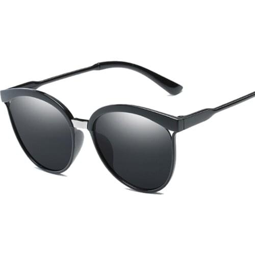 Retro Black Cateye Sunglasses Women Fashion Design Sun Glasses For Women Colorful Mirror Cool Vintage Oculos De Sol Feminino