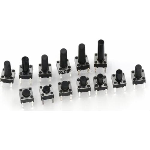 100PCS 6*6*4.3mm 5mm 6 7 8 9 10 11 12 13 14 15 16 17 6X6 4Pin Tactile Tact Push Button Micro Switch Self-reset DIP Switches