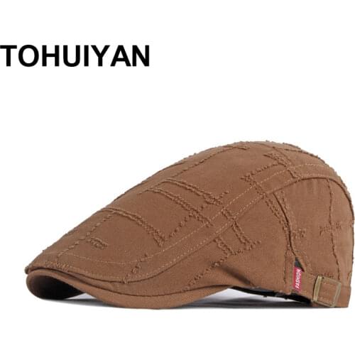 2021 Vintage Cotton Newsboy Cap Summer Autumn Men Hat Washed Baker Boy Hats Women Boinas Cabbie Hat Brand Flat Caps For Male