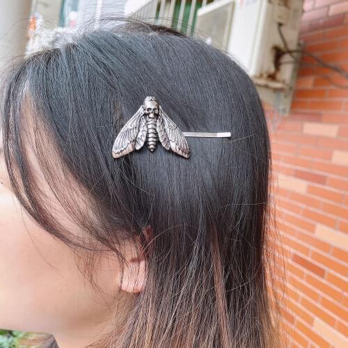 12pcs Deaths Head skull Moth Hair Clip Halloween accessory wiccan insect nature