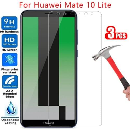 Protective tempered glass for huawei mate 10 lite screen protector on made 10lite mate10 light safety film huawey huwei hawei 9h