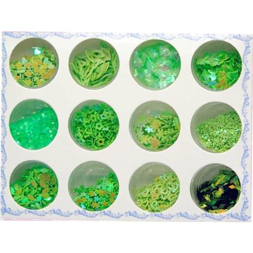 Green Sequins Snowflake Stars Diamond Nail Art Manicure Glitter Sequins Gel Nails Ongles Paillette Flakes Decoration Accessory