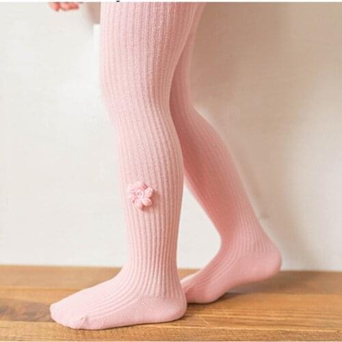 Newborn baby tights Spring new soft cotton girls pantyhose 3D flower embroidery little princess tights 0-4Yrs