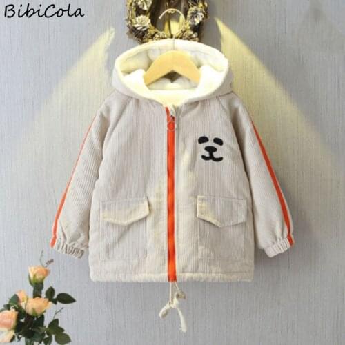 Winter Boys And Girls Bear Ears Cotton-padded Jacket Cartoon Little Lion Pattern Zipper Hooded Jacket